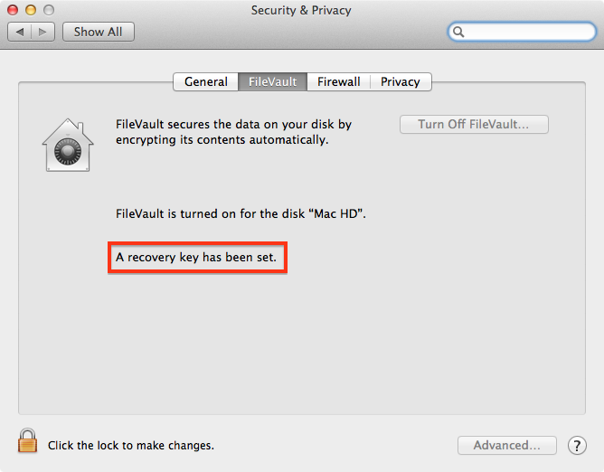 Filevault 2 Generate New Recovery Key